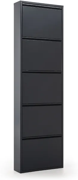 Ode, Shoe rack, black, H169x50x15 cm
